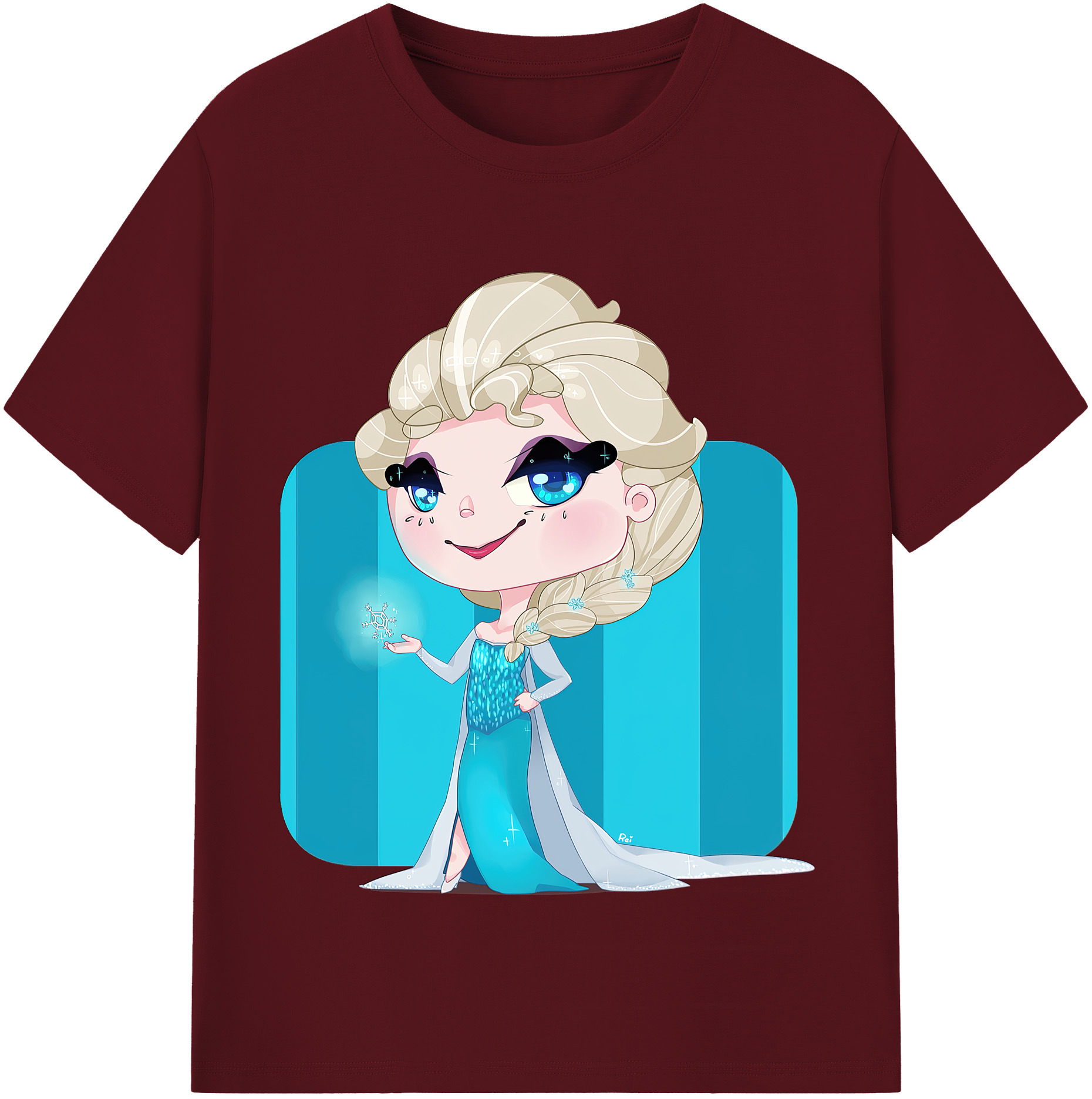 （画像用） アナと雪の女王 アンナ エルサ Frozen Anna Elsa 綿100％半袖Tシャツ（フロントプリント）